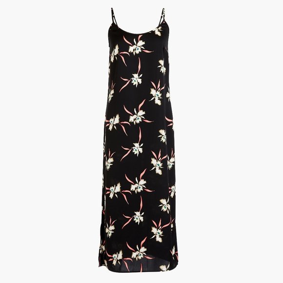 NWT J. Crew Orchid Print Floral Midi Slip Dress - Picture 1 of 4